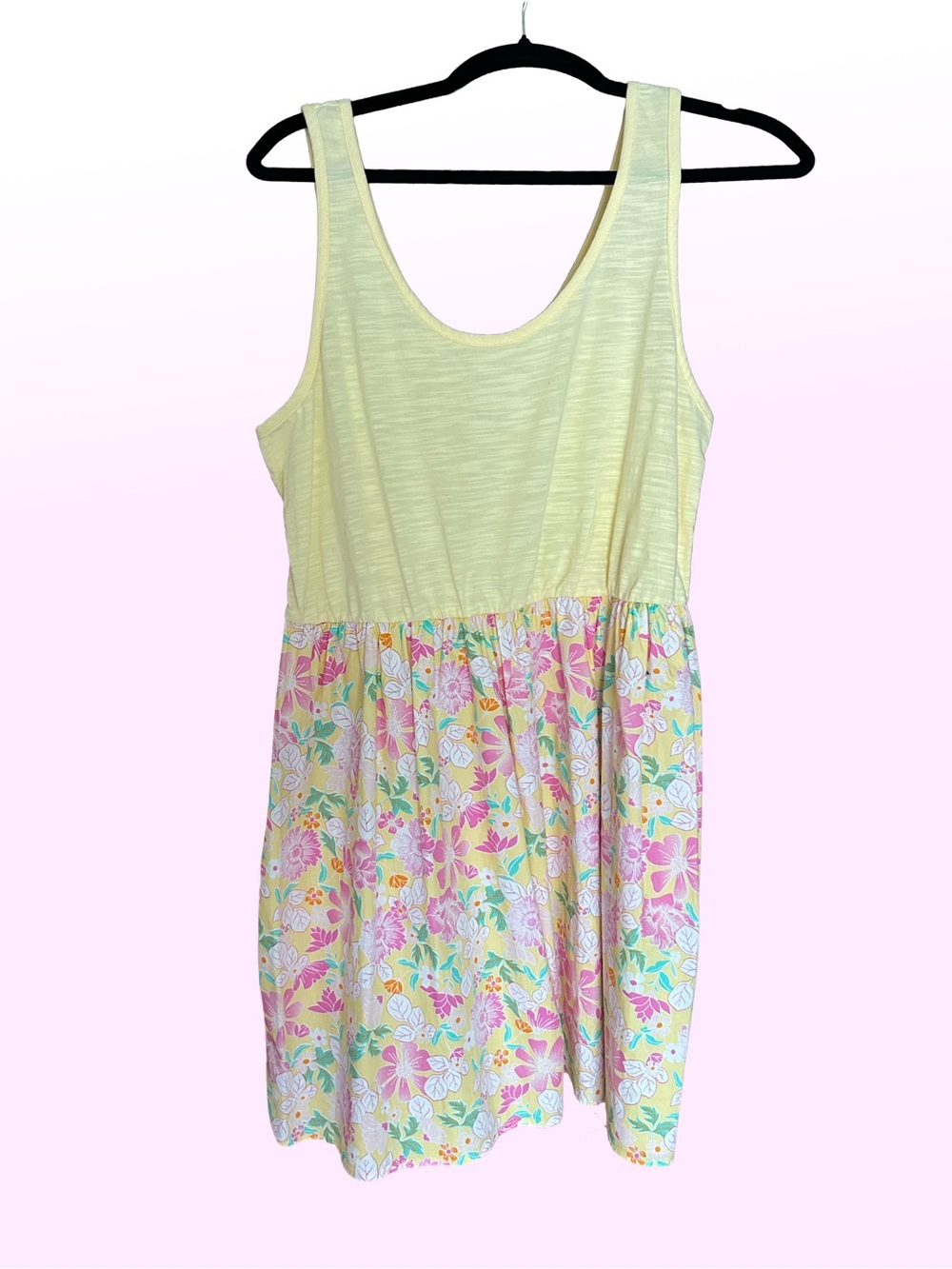 Love, Fire Pastel Yellow Floral Tank Sundress – Size XL Junior (NWT)